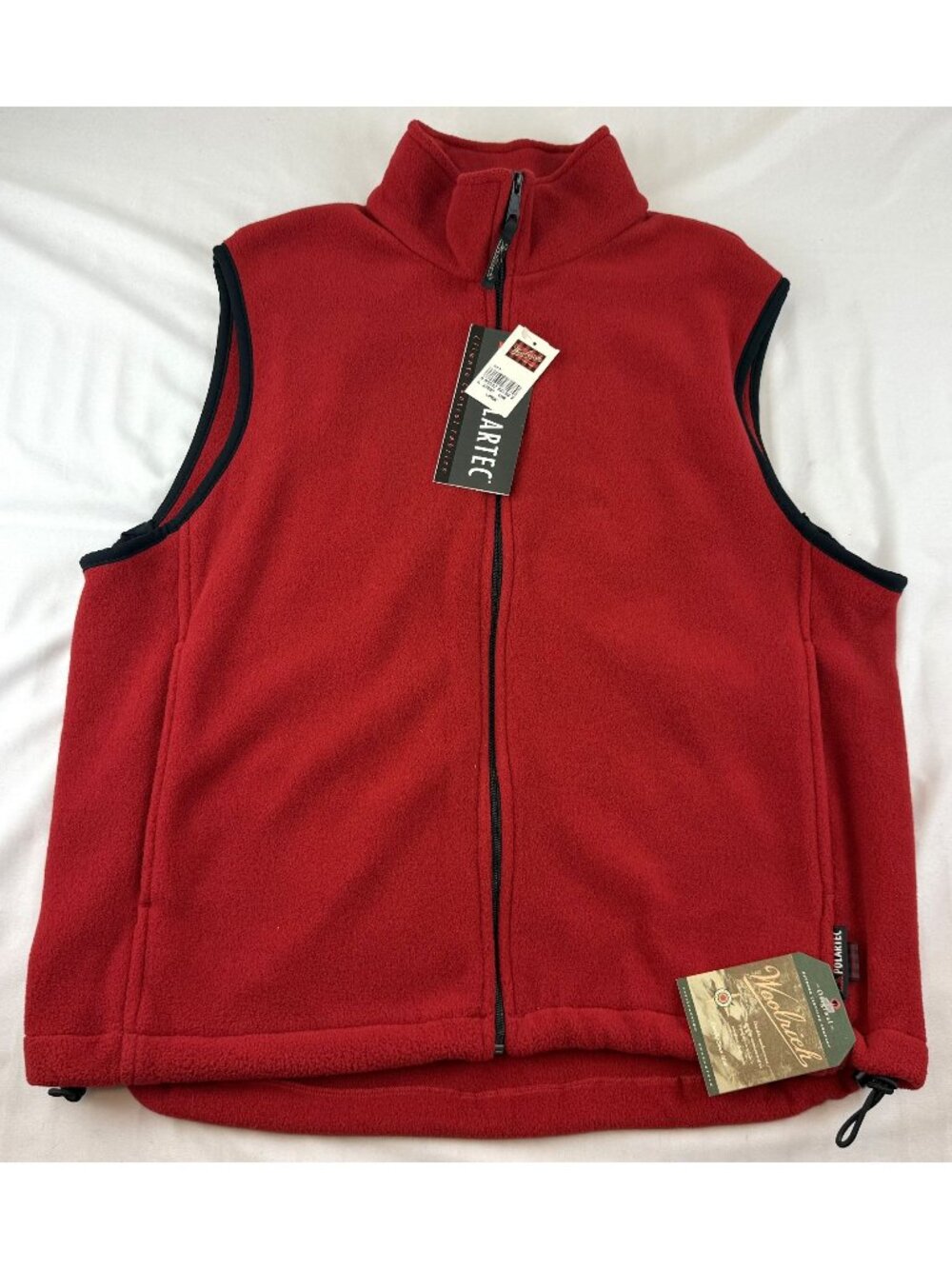 NWT Woolrich Polartec Men’s Red Full Zip Up Fleece Sleeveless Vest Sz L